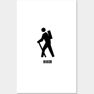 Hiker Logo Graphic Design T-Shirt Posters and Art